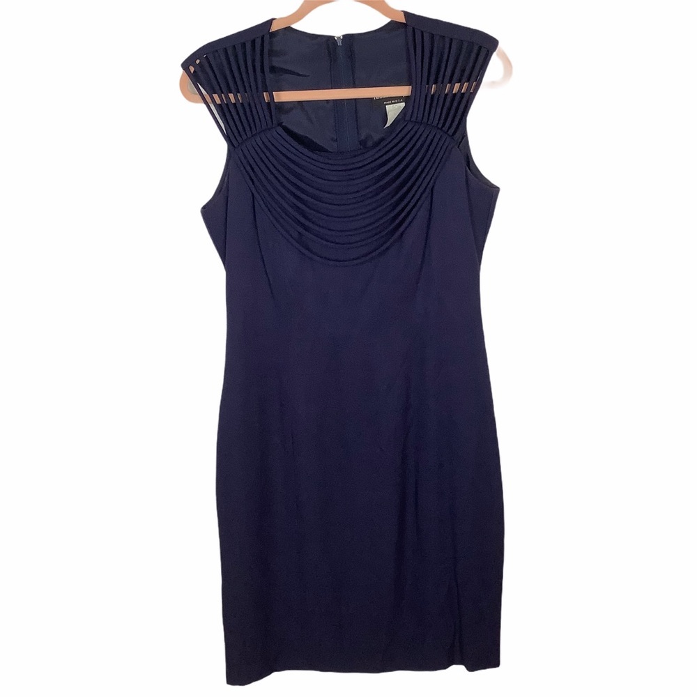 Amanda‎ Taylor Dress Navy Strappy Size 10 Sleeveless Cocktail Party Elegant USA
